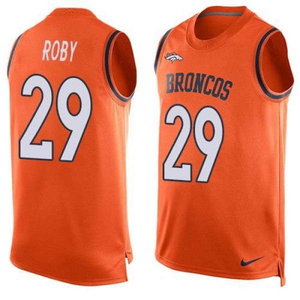 Nike Broncos #29 Bradley Roby Orange Team Color Men's Stitched NFL Limited Tank Top Jersey