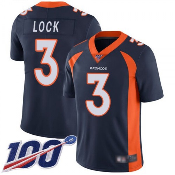 Nike Broncos #3 Drew Lock Navy Blue Alternate Men's Stitched NFL 100th Season Vapor Limited Jersey