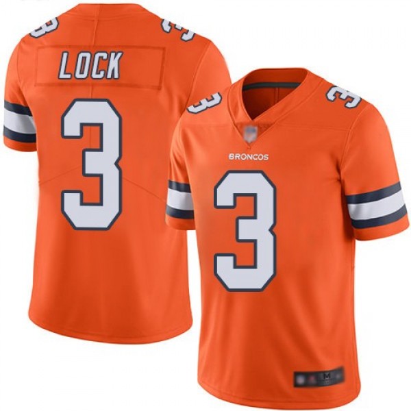 Nike Broncos #3 Drew Lock Orange Men's Stitched NFL Limited Rush Jersey