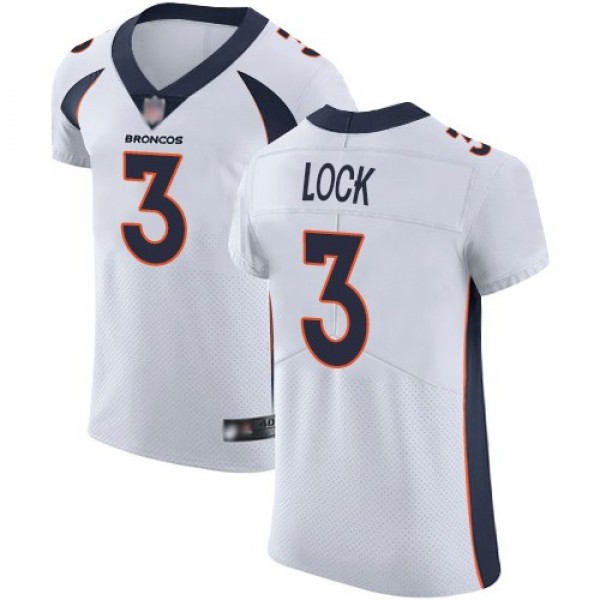 Nike Broncos #3 Drew Lock White Men's Stitched NFL Vapor Untouchable Elite Jersey