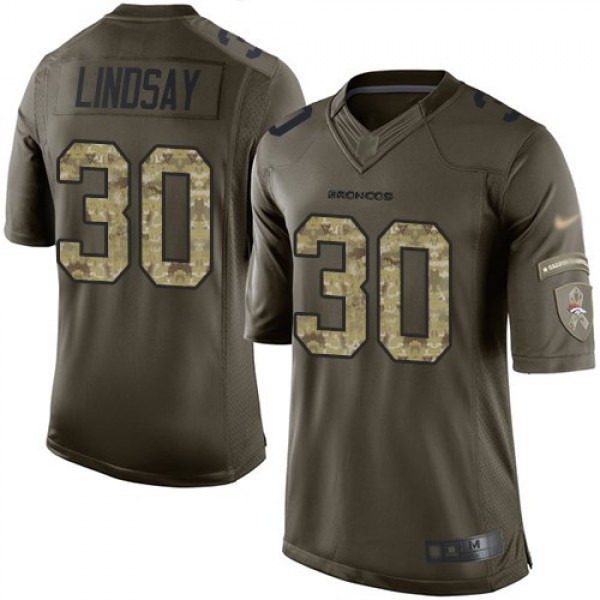 Nike Broncos #30 Phillip Lindsay Green Men's Stitched NFL Limited 2015 Salute to Service Jersey