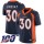 Nike Broncos #30 Phillip Lindsay Navy Blue Alternate Men's Stitched NFL 100th Season Vapor Limited Jersey