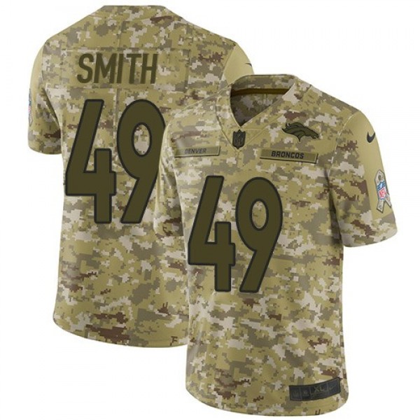 Nike Broncos #49 Dennis Smith Camo Men's Stitched NFL Limited 2018 Salute To Service Jersey