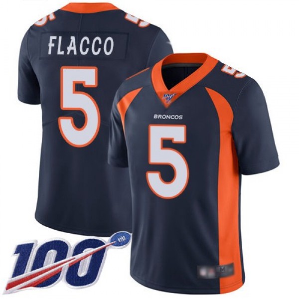 Nike Broncos #5 Joe Flacco Navy Blue Alternate Men's Stitched NFL 100th Season Vapor Limited Jersey