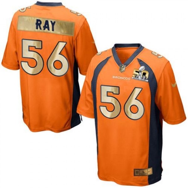 Nike Broncos #56 Shane Ray Orange Team Color Men's Stitched NFL Game Super Bowl 50 Collection Jersey