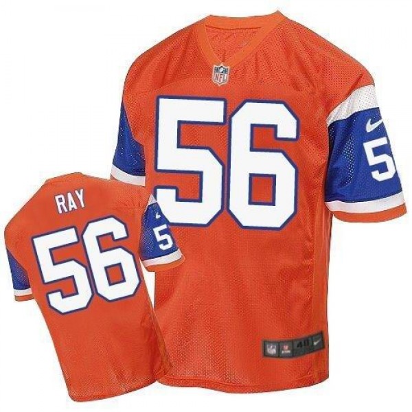 Nike Broncos #56 Shane Ray Orange Throwback Men's Stitched NFL Elite Jersey