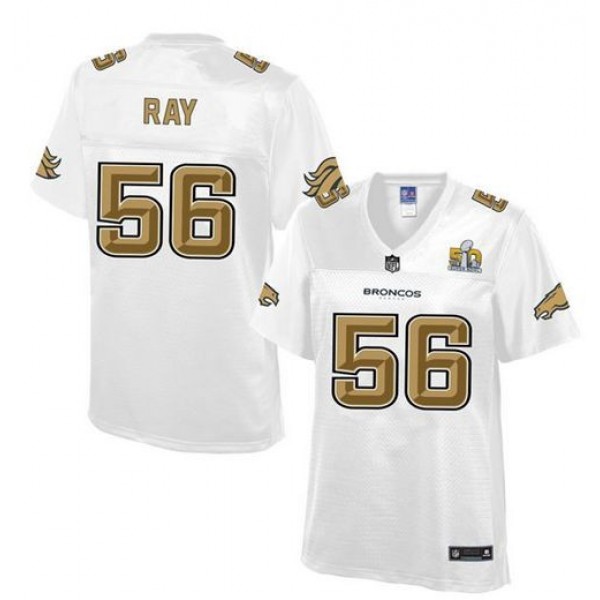 Women's Broncos #56 Shane Ray White NFL Pro Line Super Bowl 50 Game Jersey