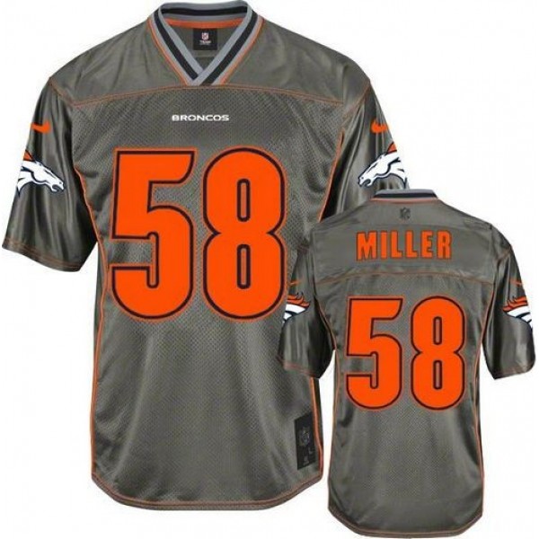 Nike Broncos #58 Von Miller Grey Men's Stitched NFL Elite Vapor Jersey