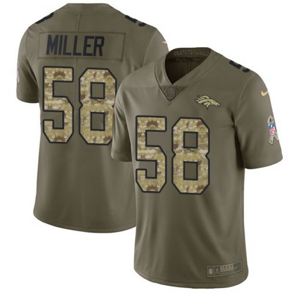 Nike Broncos #58 Von Miller Olive/Camo Men's Stitched NFL Limited 2017 Salute To Service Jersey