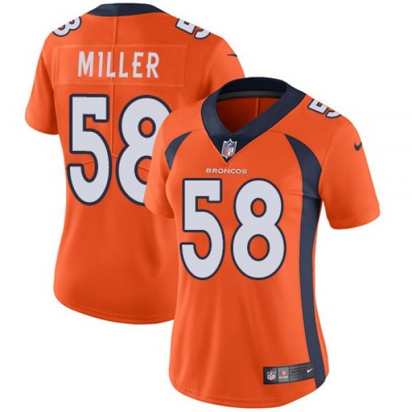 Women's Broncos #58 Von Miller Orange Team Color Stitched NFL Vapor Untouchable Limited Jersey