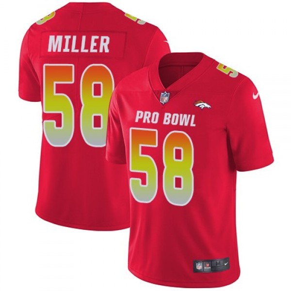 Nike Broncos #58 Von Miller Red Men's Stitched NFL Limited AFC 2018 Pro Bowl Jersey