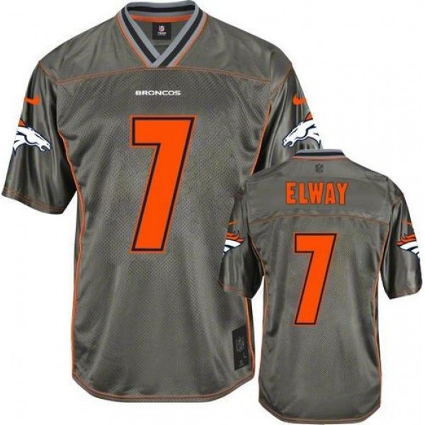 Nike Broncos #7 John Elway Grey Men's Stitched NFL Elite Vapor Jersey