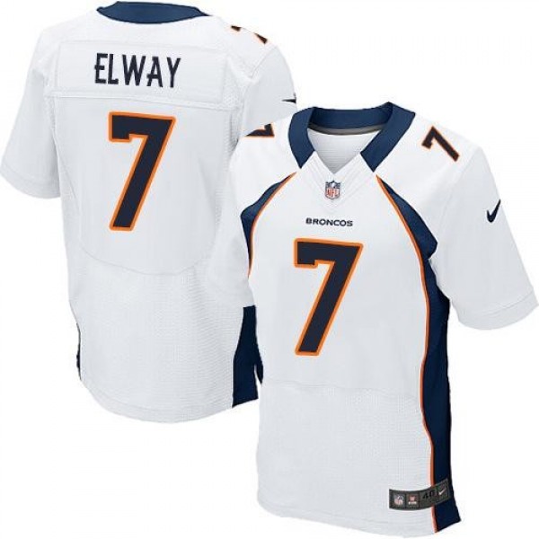Nike Broncos #7 John Elway White Men's Stitched NFL Elite Jersey