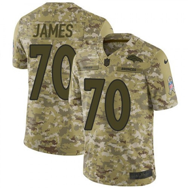 Nike Broncos #70 Ja'Wuan James Camo Men's Stitched NFL Limited 2018 Salute To Service Jersey