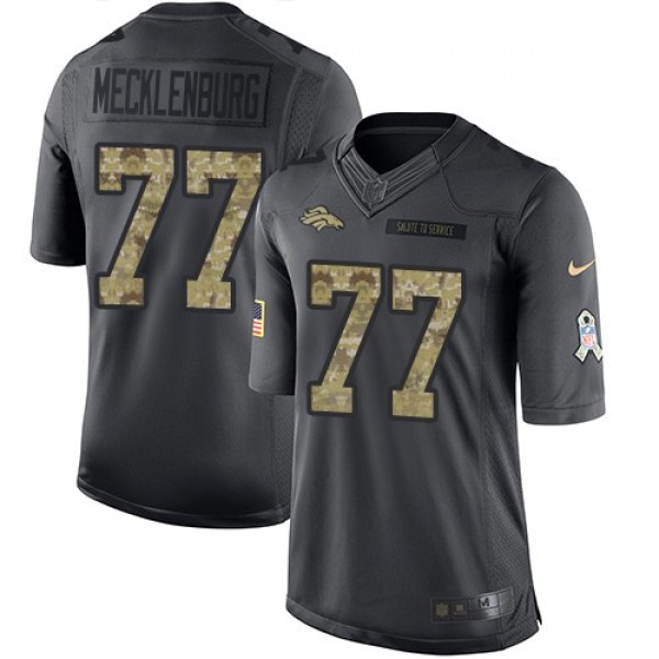 Nike Broncos #77 Karl Mecklenburg Black Men's Stitched NFL Limited 2016 Salute to Service Jersey