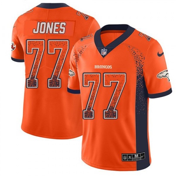 Nike Broncos #77 Sam Jones Orange Team Color Men's Stitched NFL Limited Rush Drift Fashion Jersey