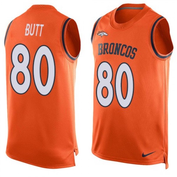 Nike Broncos #80 Jake Butt Orange Team Color Men's Stitched NFL Limited Tank Top Jersey