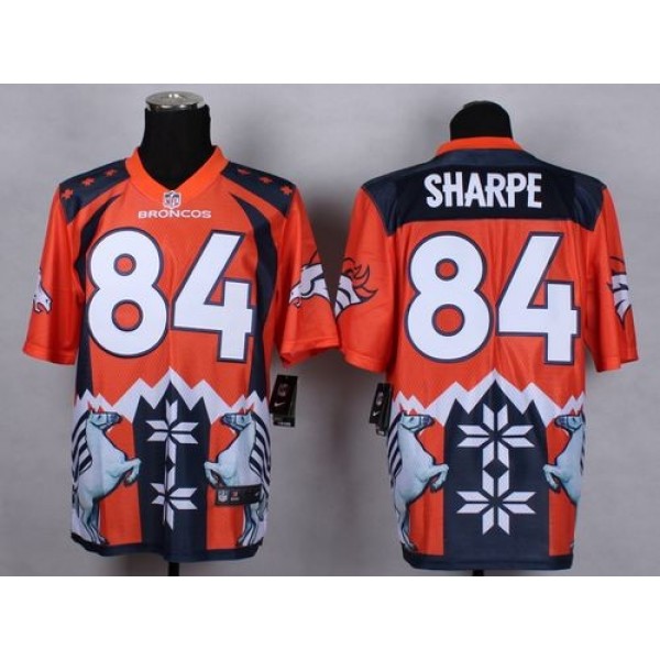 Nike Broncos #84 Shannon Sharpe Orange Men's Stitched NFL Elite Noble Fashion Jersey