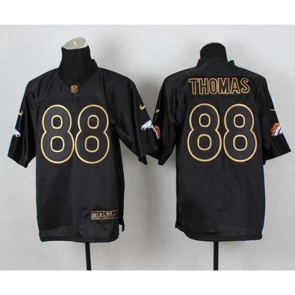Nike Broncos #88 Demaryius Thomas Black Gold No. Fashion Men's Stitched NFL Elite Jersey