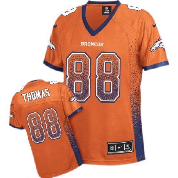 Women's Broncos #88 Demaryius Thomas Orange Team Color Stitched NFL Elite Drift Jersey