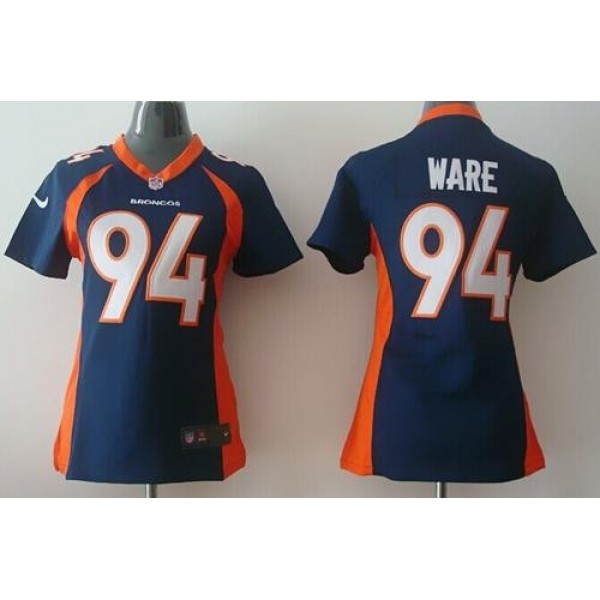 Women's Broncos #94 DeMarcus Ware Blue Alternate Stitched NFL New Elite Jersey