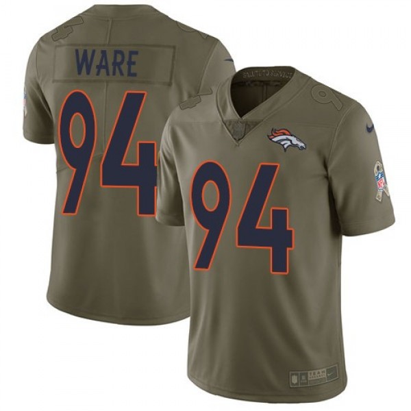 Nike Broncos #94 DeMarcus Ware Olive Men's Stitched NFL Limited 2017 Salute to Service Jersey