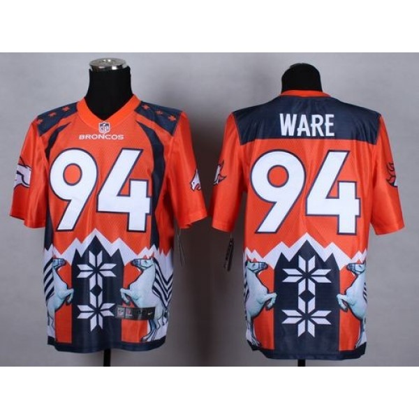 Nike Broncos #94 DeMarcus Ware Orange Men's Stitched NFL Elite Noble Fashion Jersey