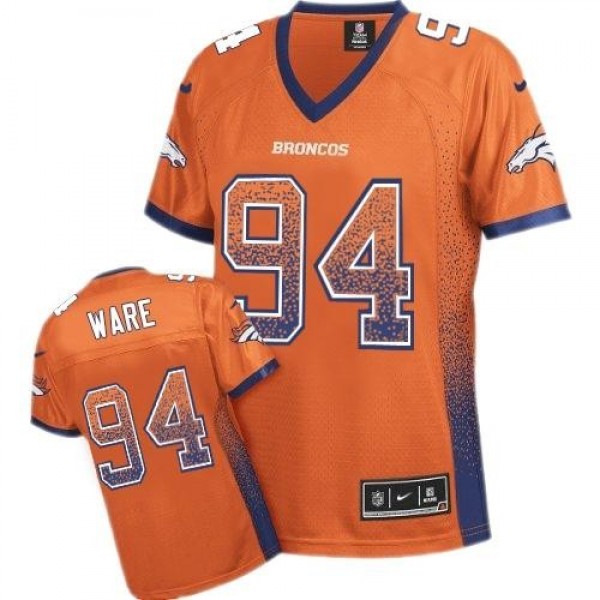Women's Broncos #94 DeMarcus Ware Orange Team Color Stitched NFL Elite Drift Jersey