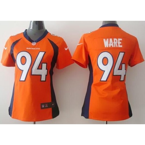Women's Broncos #94 DeMarcus Ware Orange Team Color Stitched NFL New Elite Jersey