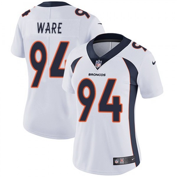Women's Broncos #94 DeMarcus Ware White Stitched NFL Vapor Untouchable Limited Jersey