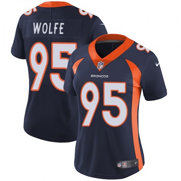 Women's Broncos #95 Derek Wolfe Blue Alternate Stitched NFL Vapor Untouchable Limited Jersey
