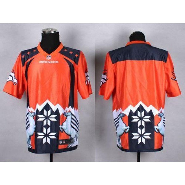 Nike Broncos Blank Orange Men's Stitched NFL Elite Noble Fashion Jersey