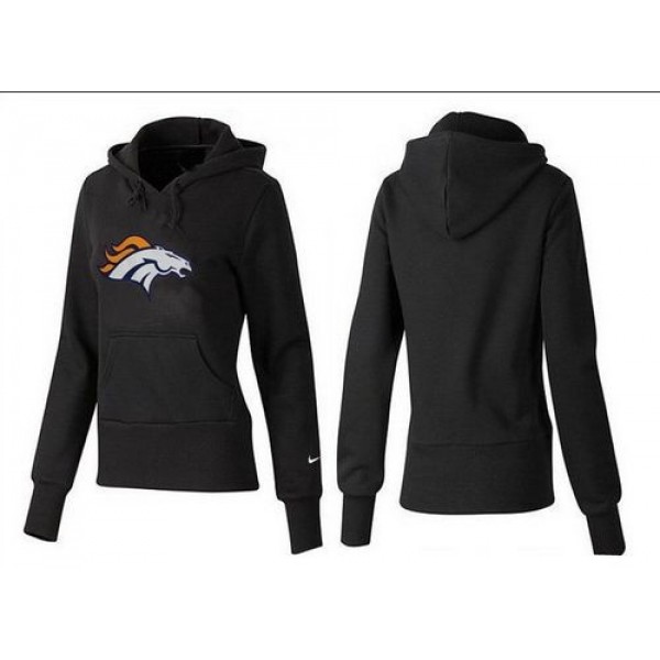 Women's Denver Broncos Logo Pullover Hoodie Black Jersey