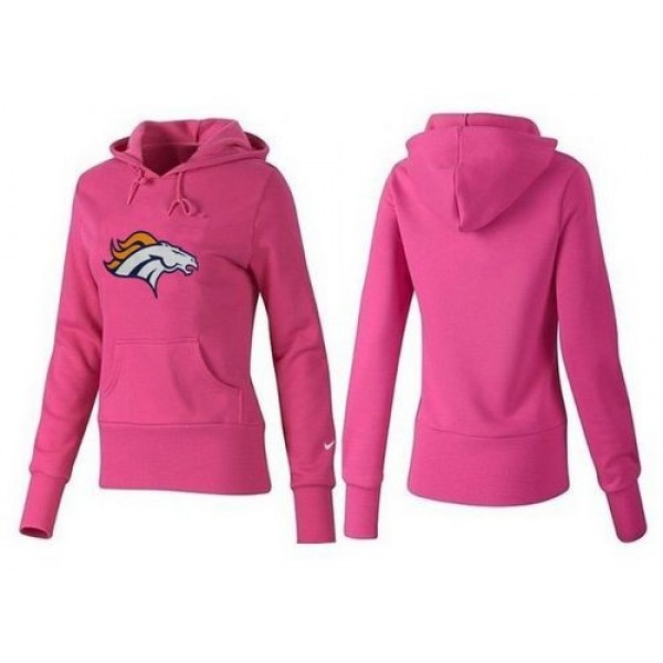 Women's Denver Broncos Logo Pullover Hoodie Pink Jersey
