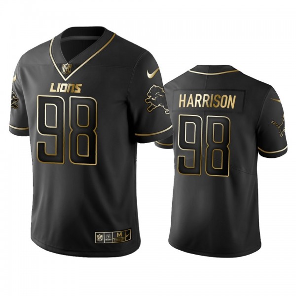 Lions #98 Damon Harrison Men's Stitched NFL Vapor Untouchable Limited Black Golden Jersey