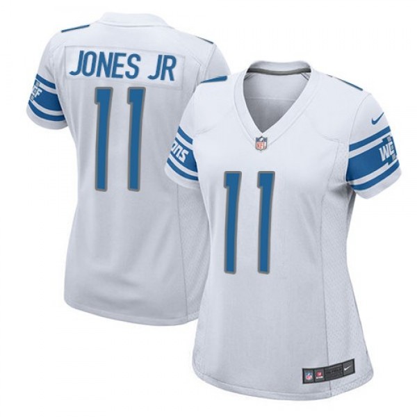 Women's Lions #11 Marvin Jones Jr White Stitched NFL Elite Jersey