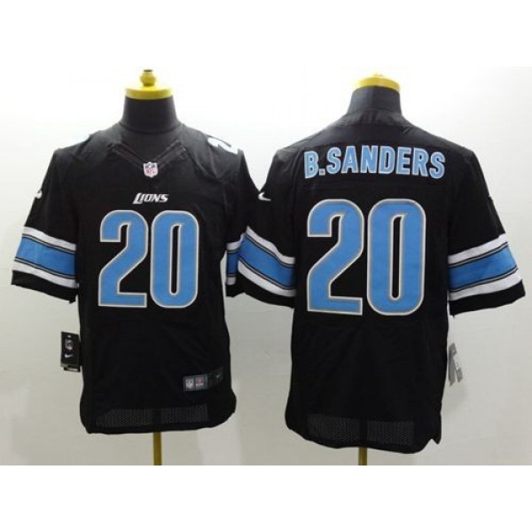 Nike Lions #20 Barry Sanders Black Alternate Men's Stitched NFL Elite Jersey