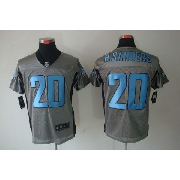 Nike Lions #20 Barry Sanders Grey Shadow Men's Stitched NFL Elite Jersey