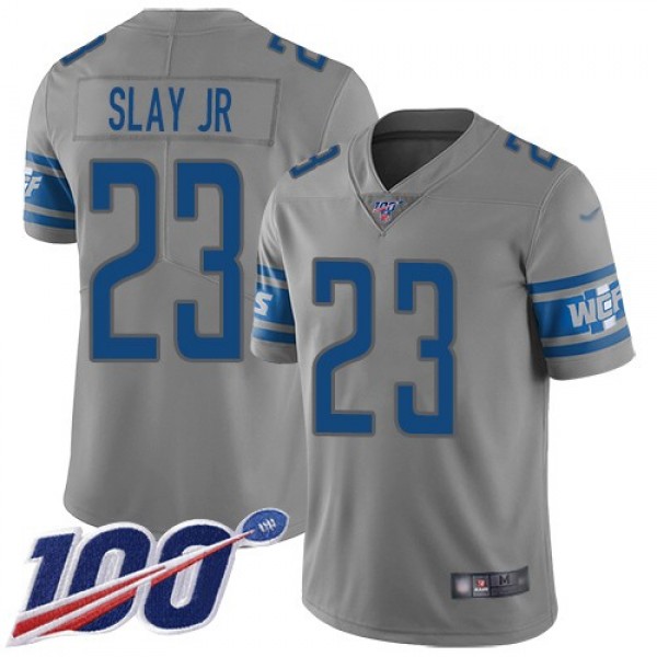 Nike Lions #23 Darius Slay Jr Gray Men's Stitched NFL Limited Inverted Legend 100th Season Jersey