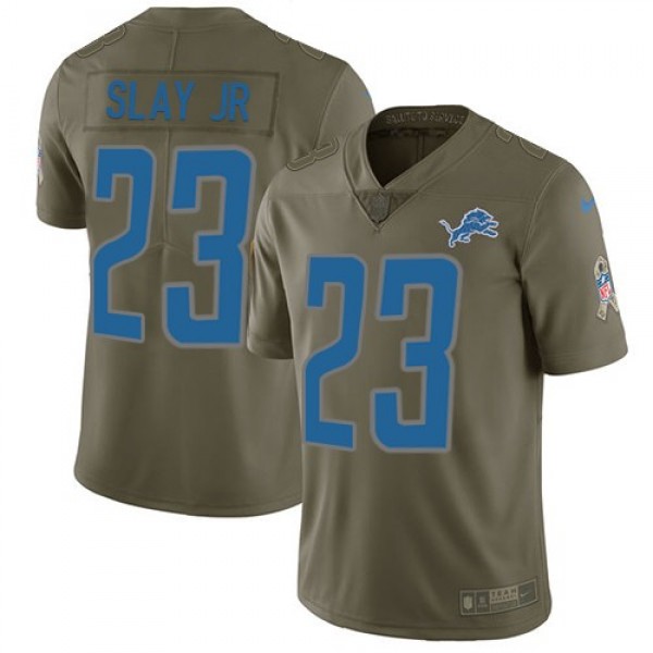 Nike Lions #23 Darius Slay Jr Olive Men's Stitched NFL Limited 2017 Salute to Service Jersey