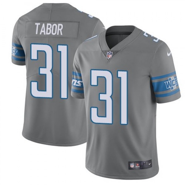 Nike Lions #31 Teez Tabor Gray Men's Stitched NFL Limited Rush Jersey