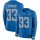 Nike Lions #33 Kerryon Johnson Blue Team Color Men's Stitched NFL Limited Therma Long Sleeve Jersey