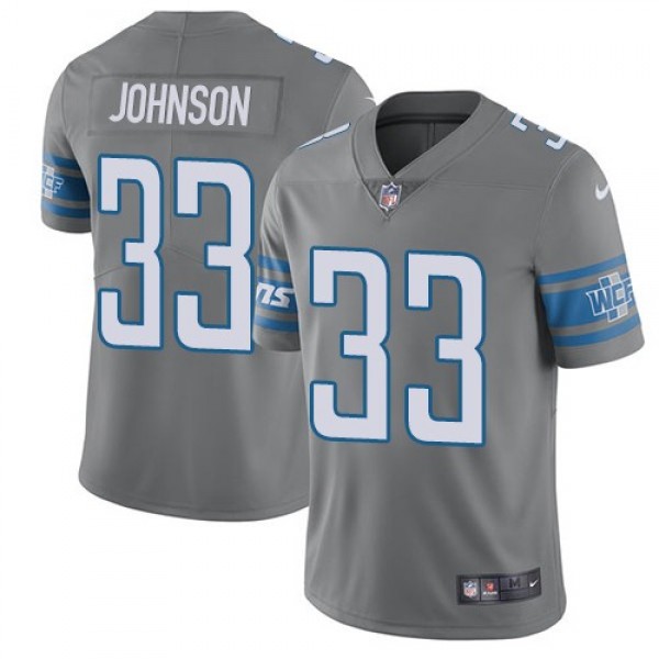 Nike Lions #33 Kerryon Johnson Gray Men's Stitched NFL Limited Rush Jersey
