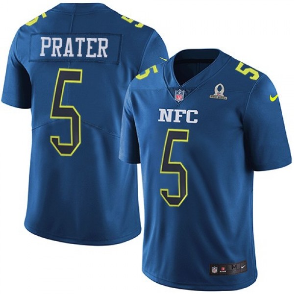 Nike Lions #5 Matt Prater Navy Men's Stitched NFL Limited NFC 2017 Pro Bowl Jersey