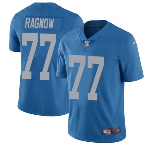 Nike Lions #77 Frank Ragnow Blue Throwback Men's Stitched NFL Vapor Untouchable Limited Jersey