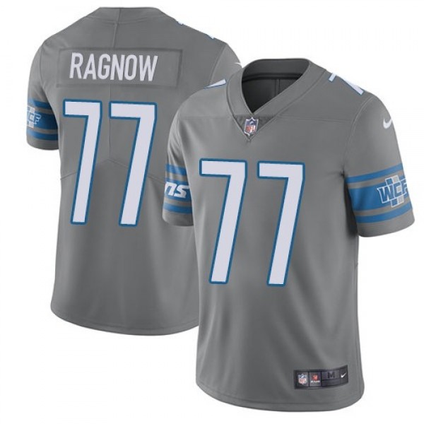 Nike Lions #77 Frank Ragnow Gray Men's Stitched NFL Limited Rush Jersey