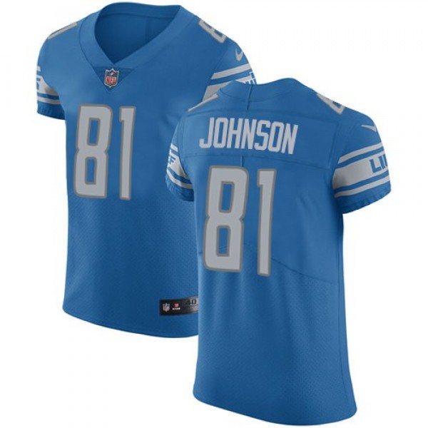 Nike Lions #81 Calvin Johnson Blue Team Color Men's Stitched NFL Vapor Untouchable Elite Jersey
