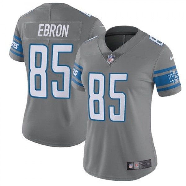 Women's Lions #85 Eric Ebron Gray Stitched NFL Limited Rush Jersey