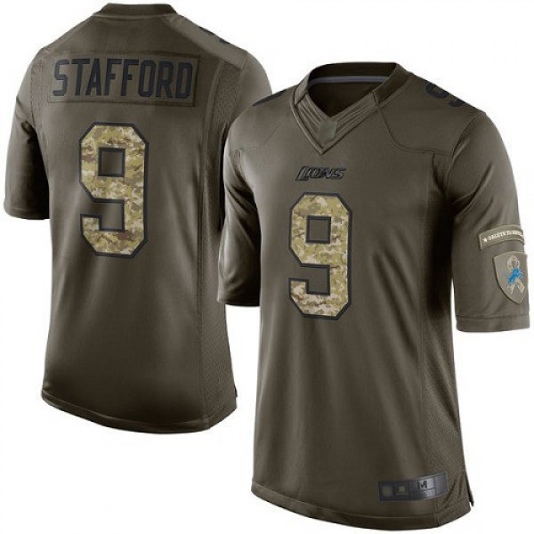 Nike Lions #9 Matthew Stafford Green Men's Stitched NFL Limited 2015 Salute to Service Jersey