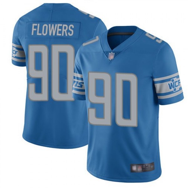 Nike Lions #90 Trey Flowers Blue Team Color Men's Stitched NFL Vapor Untouchable Limited Jersey